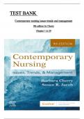 Test Bank for Contemporary Nursing 9th Edition By Barbara Cherry, Susan Jacob (All Chapters, 100% Original Verified, A+ Grade)