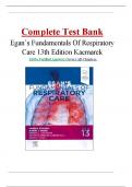 Test Bank- Egan's Fundamentals of Respiratory Care 13th Edition ( James K. Stoller, ) All Chapters 1-58|| Newest Edition 2024|2025