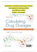 Test Bank For Calculating Drug Dosages A Patient-Safe Approach to Nursing and Math 2nd Edition by Castillo, All Chapters 1 - 22, Verified Newest Version-ISBN 9781719641227 