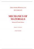 SOLUTIONS MANUAL TO ACCOMPANY   MECHANICS OF MATERIALS Enhanced Ninth Edition   BARRY J. GOODNO JAMES M. GERE