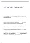 MAN 3025 Exam 4 Quiz Questions and Answers