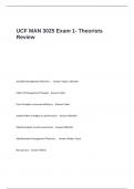 UCF MAN 3025 Exam 1 Questions and Answers- Theorists Review 