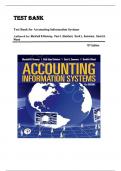 TEST BANK FOR Accounting Information Systems 15th Edition, Kindle Edition by Marshall B Romney, Paul J. Steinbart, Scott L. Summers & David A. Wood , All Chapters Covered || Guide A+