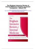 The Brigham Intensive Review of Internal Medicine QUESTION & ANSWER COMPANION