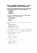 NSG 533 Advanced Pharmacology Test 1 Week 4 Questions with Answers Graded A+ 2024