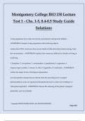 Montgomery College BIO 150 Lecture Test 1 - Chs. 1-5, 8.4-8.5 Study Guide Solutions