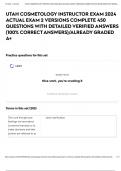 UTAH COSMETOLOGY INSTRUCTOR EXAM 2024 ACTUAL EXAM 2 VERSIONS COMPLETE 450 QUESTIONS WITH DETAILED VERIFIED ANSWERS (100% CORRECT ANSWERS)/ALREADY GRADED A+