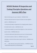 SENSE Module #9 Inspection and Testing Principles Questions and Answers 100% Pass