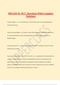 PRAXIS II: PLT Questions With Complete  Solutions