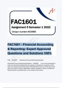 FAC1601 - Financial Accounting & Reporting: Expert Approved Questions and Solutions 100% 