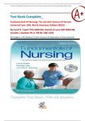 Test Bank Complete_ Fundamentals Of Nursing: The Art And Science Of Person-Centered Care 10th, North American Edition (2022) By Carol R. Taylor, Pamela B Lynn & Jennifer L Bartlett All Chapters 1-46| Newest| Complete Questions and Correct Answers & Explan