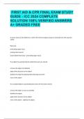 First Aid & CPR Final Exam Study Guide - ICC 2024