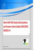 Abret ASAP EEG Study Guide Questions and Answers (Latest Update 2024/2025) GRADED A+