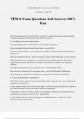 TFM11 Exam Questions And Answers 100% Pass