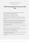 TFM12 Exam Questions And Answers 100% Pass