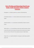 News Writing and Reporting Final Exam  Study Guide Questions With Complete  Solutions