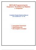 Solutions for MATLAB Programming for Engineers, 7th Edition by Chapman (All Chapters included)