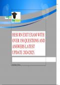 HESI RNEXITEXAMWITHOVER 150 QUESTIONSANDANSWERS LATESTUPDATE 2024/2025.