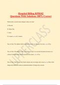 Hospital Billing RPB102 Questions With Solutions 100% Correct