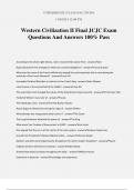 Western Civilization II Final JCJC Exam Questions And Answers 100% Pass