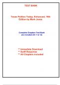 Test Bank for Texas Politics Today, Enhanced, 19th Edition by Jones (All Chapters included)