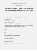 Ultrasound Physics - Mock Exam Questions for SPI Questions And Answers 100% Pass