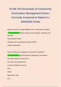 M 100 The Essentials of Community Association Management Exam | Correctly Answered & Rated A+ | 2024/2025 Guide