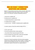 BMS 300 EXAM 1 CORRECTIONS QUESTIONS AND ANSWERS