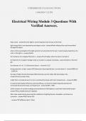 Electrical Wiring Module 3 Questions With Verified Answers.