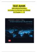 TEST BANK For International Business 3rd Edition by Michael Geringer, Jeanne McNett, Verified Chapters 1 - 15, Complete Newest Version