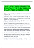 NOCTI HEALTH ASSISTING EXAM QUESTIONS AND ANSWERS PASS GUARANTEED LATEST UPDATE 