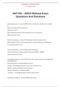 ANT100 – ARCH Refined Exam Questions And Solutions