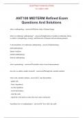 ANT100 MIDTERM Refined Exam Questions And Solutions