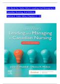 TEST BANK For Yoder-Wise’s Leading And Managing In Canadian Nursing, 2nd Edition, Patricia S. Yoder-Wise, Verified Chapters 1 - 32, Complete Newest Version