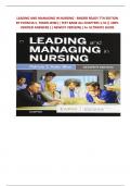 LEADING AND MANAGING IN NURSING - BINDER READY 7TH EDITION BY PATRICIA S. YODER-WISE|| TEST BANK ALL CHAPTERS 1-31|| 100% VERIFIED ANSWERS || NEWEST VERSION|| A+ ULTIMATE GUIDE