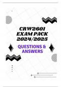 CRW2601 EXAM PACK 2024/2025 (QUESTIONS & ANSWERS)