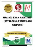 MNG2602 EXAM PACK 2025  {DETAILED QUESTIONS AND ANSWERS }