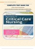 COMPLETE TEST BANK FOR Priorities in Critical Care Nursing 8th Edition By Linda D. Urden; Kathleen M. Stacy; Mary E. Lough ||Chapter 1-27 ||NEWEST EDITION