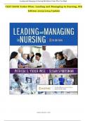 Test Bank For Leading and Managing in Nursing, 8th Edition by Patricia S. Yoder-Wise, Susan Sportsman Chapter 1-25 | 9780323792066 | All Chapters with Answers and Rationals