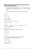 Velocity, displacement and acceleration questions with integration and differentiation