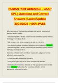 HUMAN PERFORMANCE - CAAP CPL | Questions and Correct Answers | Latest Update 2024/2025 | 100% PASS