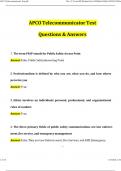 APCO Telecommunicator Test Updated Questions and Answers (2024/2025) (Verified Answers)