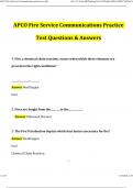 APCO Fire Service Communications practice test Updated Questions and Answers (2024/2025) (Verified Answers)