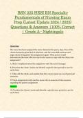 BSN 225 HESI RN Specialty Fundamentals of Nursing Exam Prep (Latest Update 2024 / 2025) Questions & Answers | 100% Correct | Grade A - Nightingale