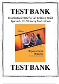 Test Bank for Organizational Behavior An Evidence-Based Approach, 12 Edition by Fred Luthans