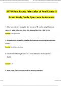 AYPO Real Estate Principles of Real Estate II Exam Study Guide Updated Questions and Answers (2024/2025) (Verified Answers)