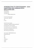 INTRODUCTION TO CRYPTOGRAPHY - D334 QUESTIONS AND ANSWERS WITH SOLUTIONS 2025