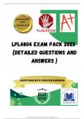 LPL4804 EXAM PACK 2025  {DETAILED QUESTIONS AND ANSWERS }