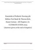 Essentials of pediatric nursing 3th edition test bank by theresa kyle susan car