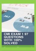 CMI EXAM 2024 /97 QUESTIONS WITH 100% CORRECT DETAILED AND VERIFIED ANSWERS/CMI EXAM /NEWEST VERSION!!!